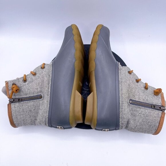 Sperry Top-Sider Saltwater boots Wool Embossed Duck Boot Gray women's size 7.5 - Picture 5 of 10
